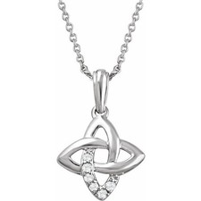 Diamond Necklace In Sterling Silver .08 ctw
