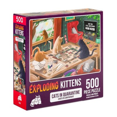 500 Piece Puzzle Cats In Quarantine Exploding Kittens Funny Jigsaw Toy Gift