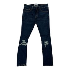 Abercrombie Kids Skinny Jeans Youth 13/14 Blue Distressed Ripped Knees Stretch