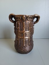 Duży nowoczesny wazon rzeźby z brązu - "Totem" - Horst Dalbeck - lata 70.