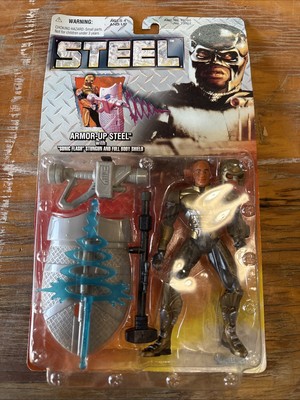 Kenner Steel 1997 Armor Up Steel w/ Sonic Flash Stungun and Full Body Shield MIB
