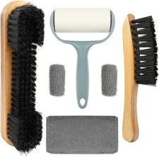 Pool Table  Rail Brush Set, Includes 2 Wooden Brushes, Cleaning Cloths  Lint R