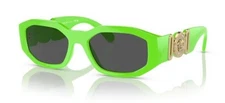 Versace VE4361 5319/87 Green Fluo Plastic Geometric Biggie Sunglasses Grey Lens