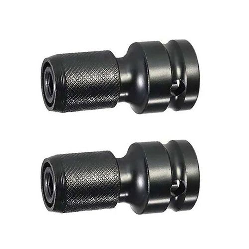 2Pcs 1/2" Drive To 1/4" Socket Adapter for IMPACT WRENCH Hex Drill Chuck Convert