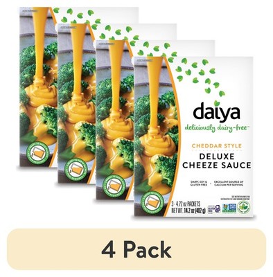(4 pack) Dairy Free Gluten Free Cheddar Cheese Sauce,Vegan,14.2 oz(Shelf-Stable)