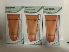 3 X Clinique A Little Happiness Fragrance Happy Spray & Body Cream 2Pcs Gift Set