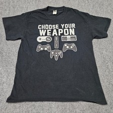 Video Game Controller Graphic Tee Mens Large Black Choose Your Weapon Retrocore