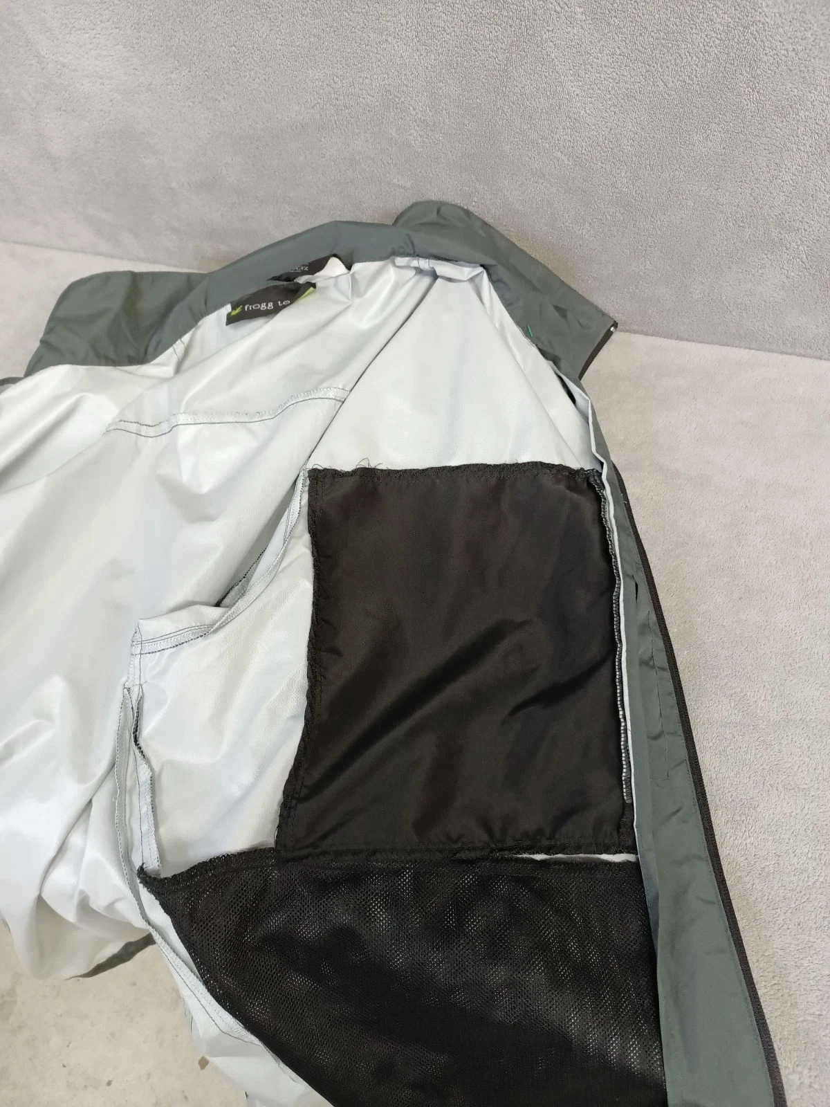 Frogg Toggs Rain Jacket Men's XL /XXL Blue Gray Hooded Packable Full Zip image 3