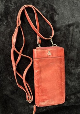 Harbour 2nd Crossbody Leather Phone Bag Wallet Purse w/ Perforated Front Pocket