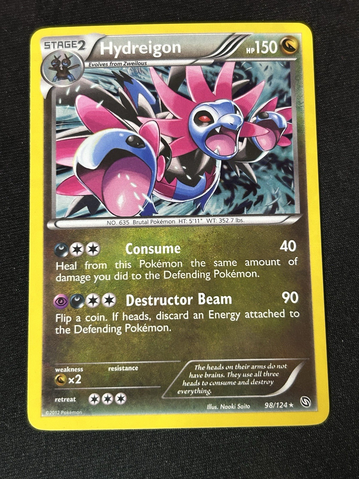 2012 Pokémon Hydreigon 98/124 Dragons Exalted - Holo Cracked Ice