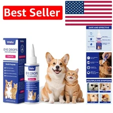 Pet Eye Infection Drops - 60ml for Dogs & Cats - Soothe Allergies & Tear Stains