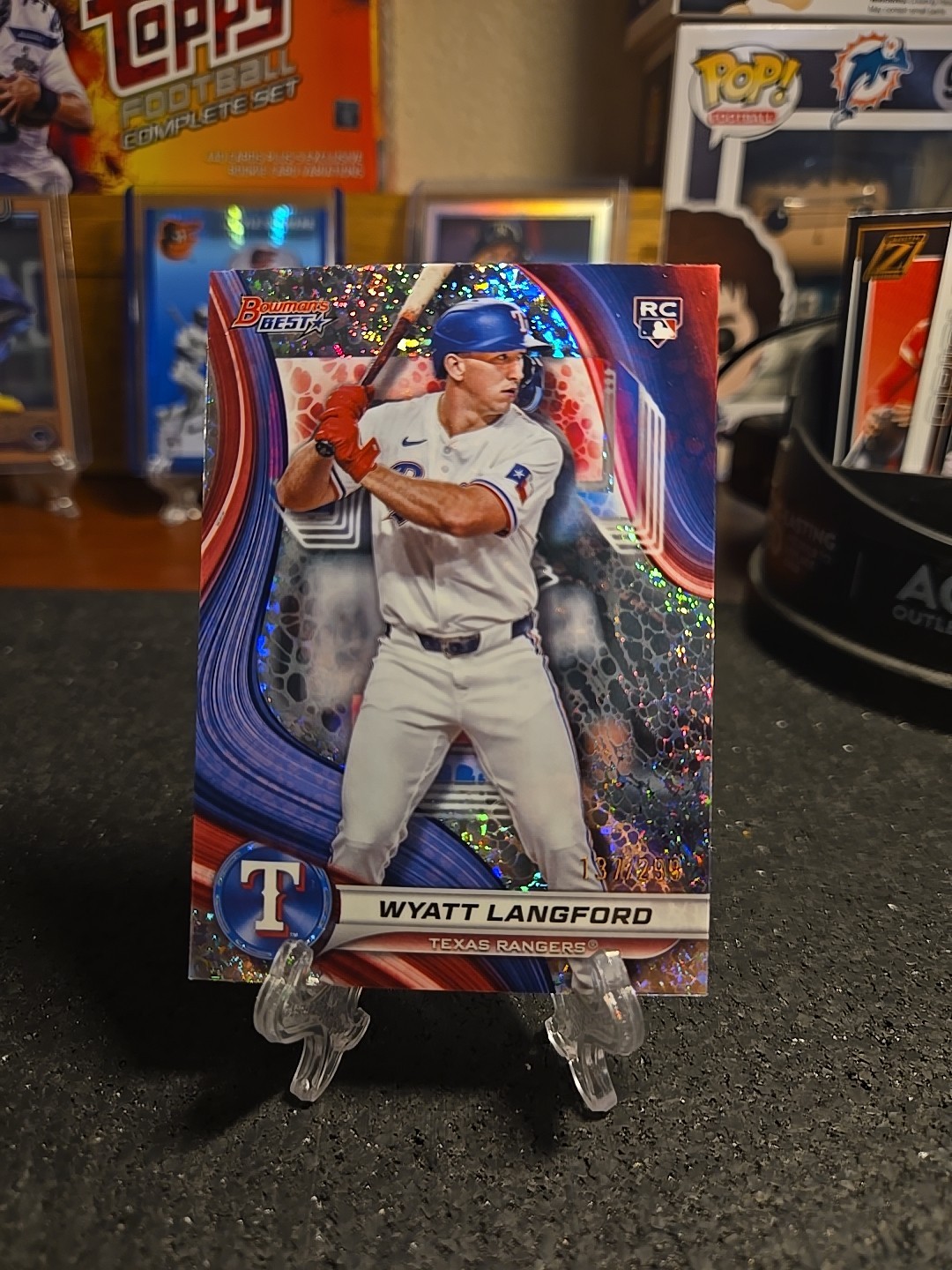 2024 Bowman's Best Wyatt Langford RC Mini-Diamond Refractor #134/299 Rangers