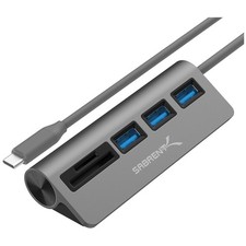 Portable USB-C Hub with Dual Slot SD  TF Reader
