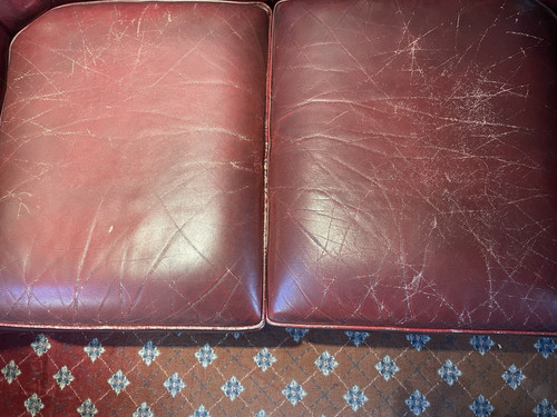 chesterfield sofa, chair, rocking chair and foot stool - Picture 7 of 11