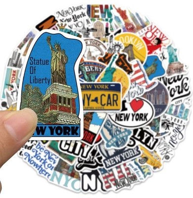 50 tlg Stickerset New York Big Apple Manhatten Wall Street