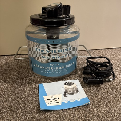 #ad Vintage DeVilbiss No. 145 Vaporizer Humidifier Aqua Blue $29.99