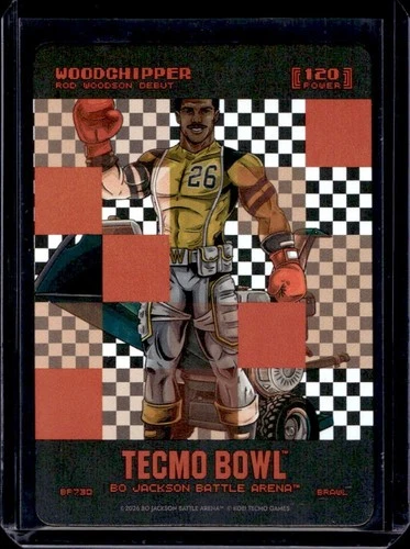 2026 Battle Arena Tecmo Bowl Woodchipper Debut Big Pixel Battlefoil SP #BP730