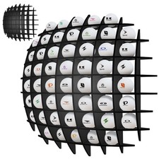 Wall-Mounted Golf Ball Display Rack Holds 52 Balls - Perfect for Golf Lovers