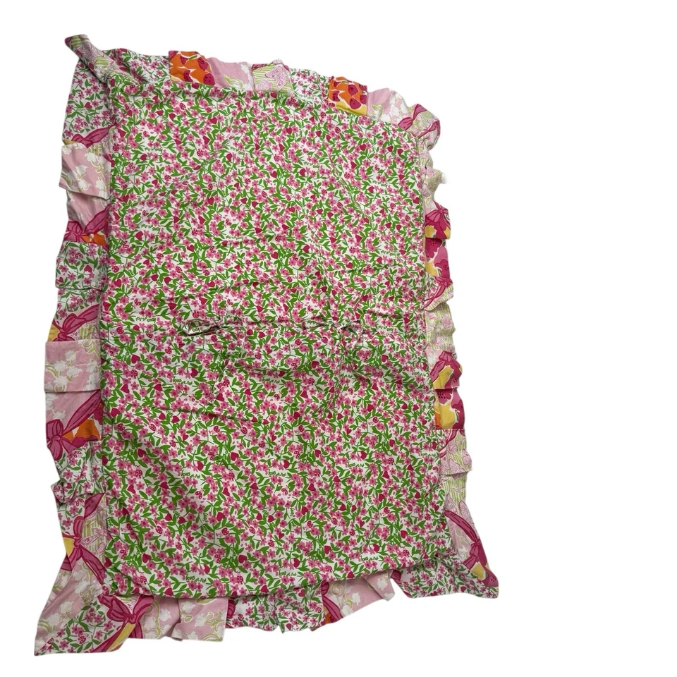 Lilly Pulitzer гранат Hill лоскутное одеяло цветочный подушка Sham Lilly Of The Valley 20 X 27 - Изображение 2 из 4