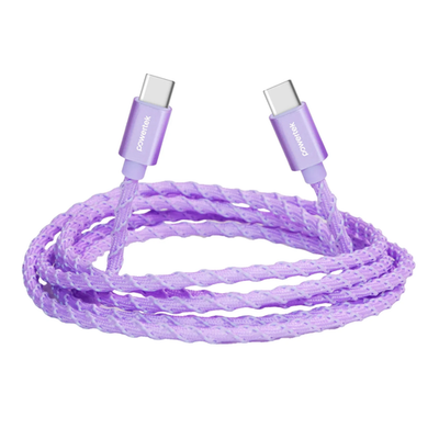 #ad #ad Powertek USB C to USB C Twizzler Cable Purple $26.25