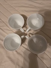Royal Doulton PLATINUM CHARM Teacups (Set of 4) Fine Porcelain - Pristine