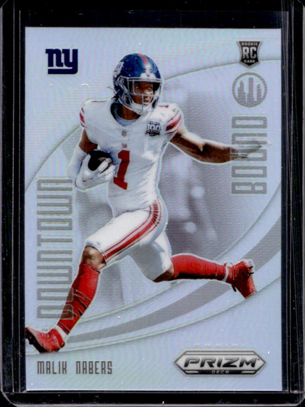 2024 Prizm Deca Malik Nabers Downtown Bound RC Silver Rookie #6 Giants