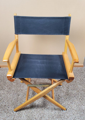 Vintage Commander Chair Blue Baxter, NY - Directors Chair Folding Camping