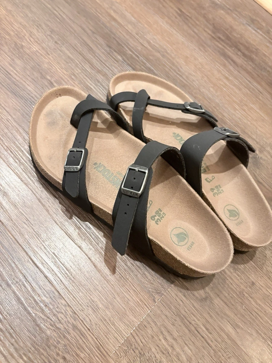 Birkenstock Black Sandals with Cream Straps and Sporty Footbed size 43 Birkenstock Arizona Narrow Slide Sandal (Women) - Shimmering  main image 4