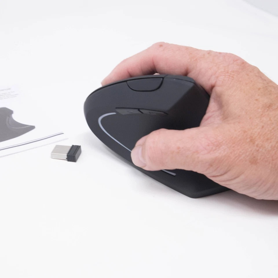 Right Handed 2.4GHz Wireless USB Ergonomic Vertical Optical Mouse 6 button - Image 3 of 4