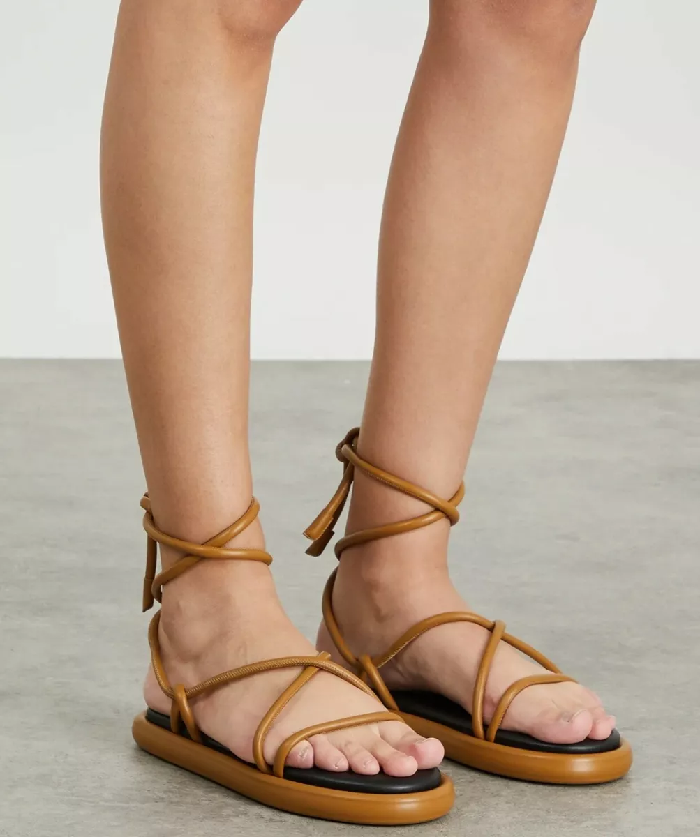 Nøgle Hare regulere Proenza Schouler Pipe Strappy Sandal women&#039;s size 40 US Size 10 Khaki  Black NEW | eBay