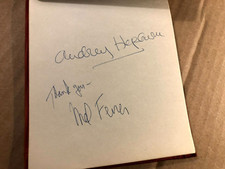 Audrey Hepburn Extremely Rare Autographed Page From 1957 w/COA +Mel Ferrer