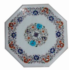 18 " Marmor Table Top Semi Precious Steine Inlay Handmade Arbeit