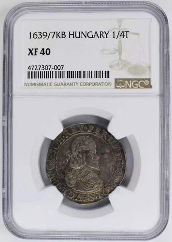 1639 HUNGARY Silver 1/4 THALER NGC XF-40 /7KB