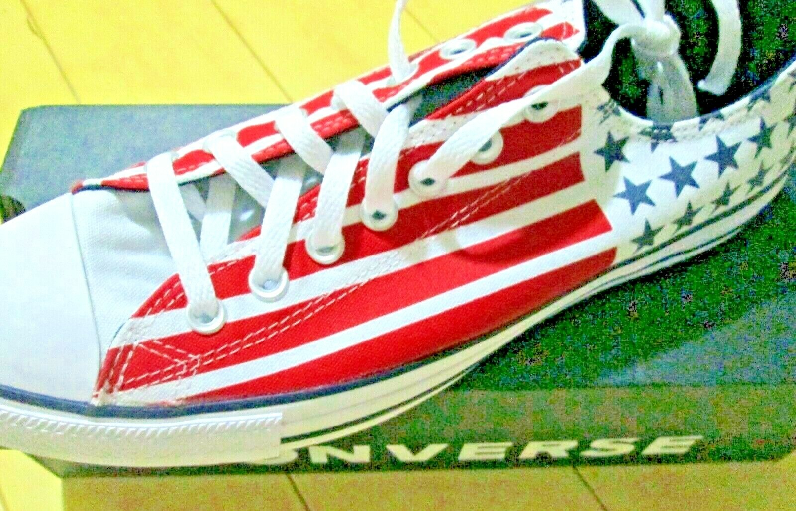 NIB Men's Converse Canvas Red White & Blue Low-Top Sneakers Shoes - Choose Size