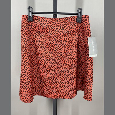 NEW Eddie Bauer Skirt Womens Small orange black Kacey animal circle outdoor