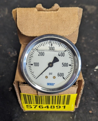 WIKA Pressure Gauge 213.53 600 PSI 2.5'' Liquid Filled CB 1/4'' NPT Connection