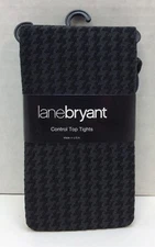 Lane Bryant Black & Gray Houndstooth Control Top Tights Size A/B, 1 Pair