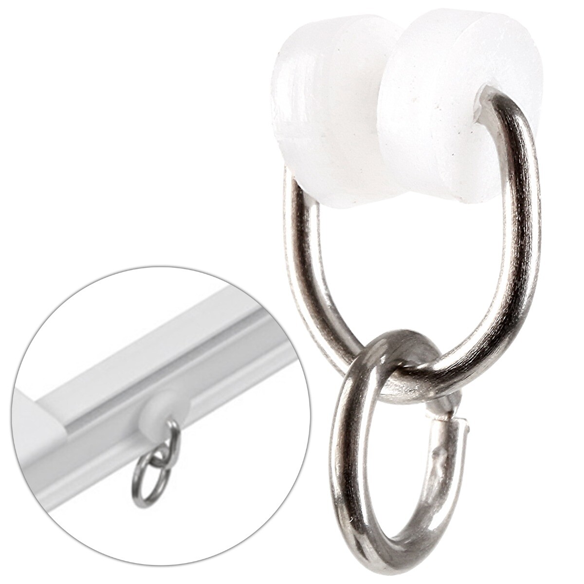 20 x CURTAIN RUNNER GLIDES Nylon Track Wheeled Slide Glider Truck Cab