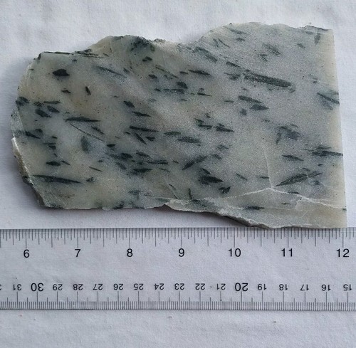 INDIAN GREEN TOURMALINE in ADVENTURINE SLAB ~ 234 grams/ rough agate jasper cab - Picture 7 of 12