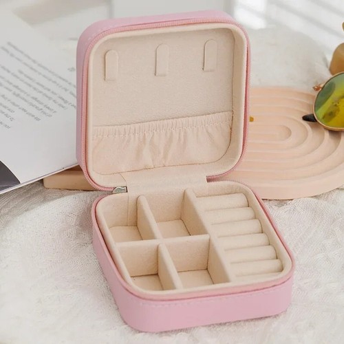 Portagioie Organizer Funzionale Portaoggetti in Pelle Custodia Portatile per Donna Ragazza - Foto 11 di 13