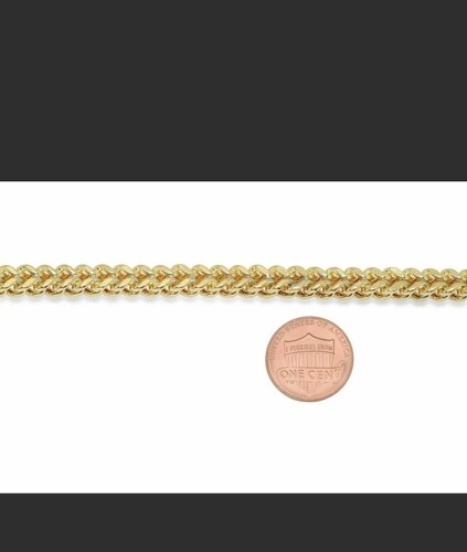 Franco Chain 2mm Real 10k Yellow Gold 22" Box Necklace STRONG chain for pendant - Picture 3 of 9