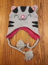 The Big Bang Theory Soft Kitty Face Gray Laplander Beanie Knit Hat Fleeced Lined