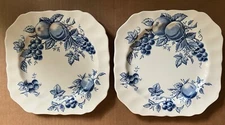 Vintage Johnson Bros Harvest Time Porcelain Dessert Plate Set of 2.  England