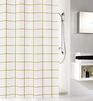 Duschvorhang Textil »Grid« Schwarz / Gold 180X200 Cm Kleine Wolke Heavy Quality