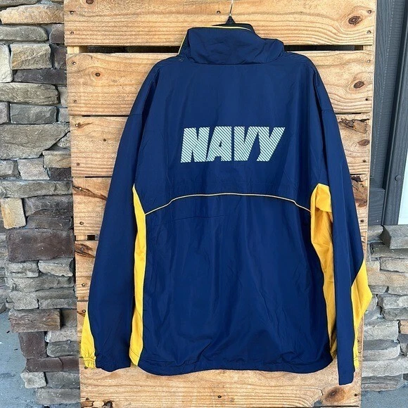 Men’s Soffe Navy Windbreaker Full Zip Jacket Size Medium - Image 4 of 4