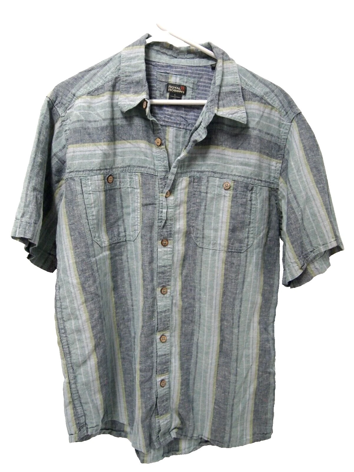 Мужские рубашки Royal Robbins хлопок полосатые повседневные на пуговицах