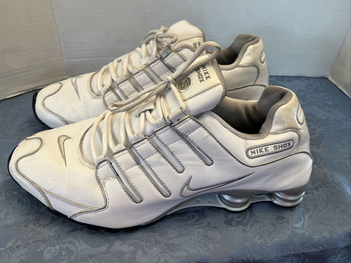 Nike Shox NZ SL White Metallic Silver Running Shoes 366363 Nike Shox NZ SL White Metallic Silver Running Shoes 366363