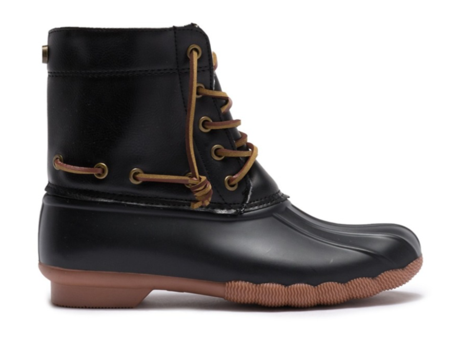 Duck Boots Black Flat Ankle Booties 