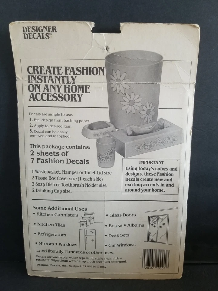 7 calcomanías de vinilo vintage de diseñador de moda patrón Dasiy 1982 Foto 2 de 4