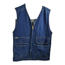 Gitano Vintage Womens Size Medium Blue Denim Vest Full Zip